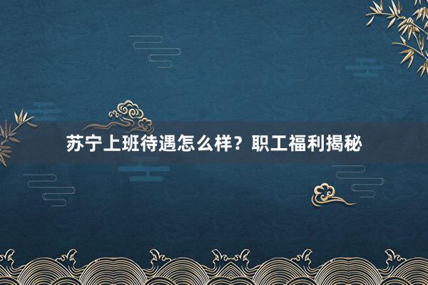 苏宁上班待遇怎么样？职工福利揭秘